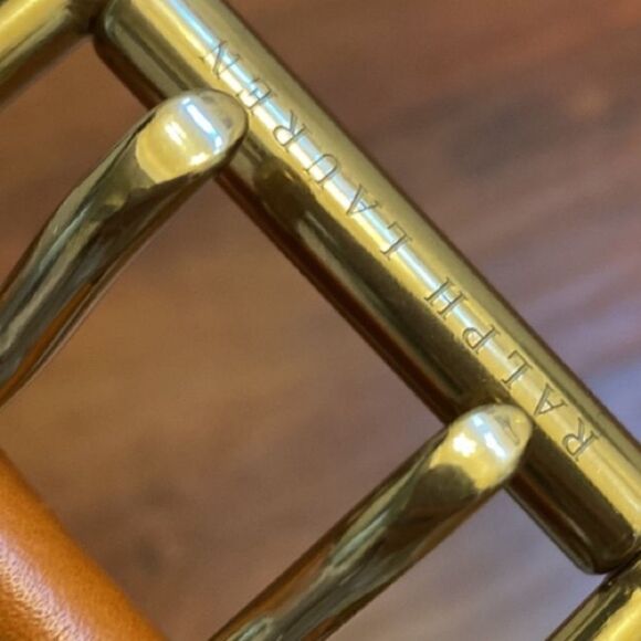 Ralph Lauren Wide Italian Calfskin Leather Double Prong Roller Buckle Belt - Picture 5 of 16